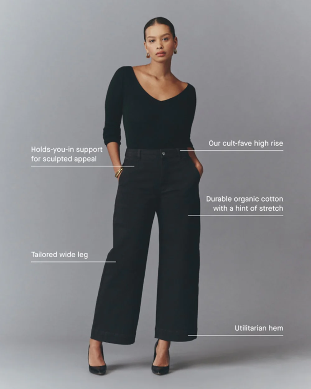 The Utility Wide-Leg Pant | Black