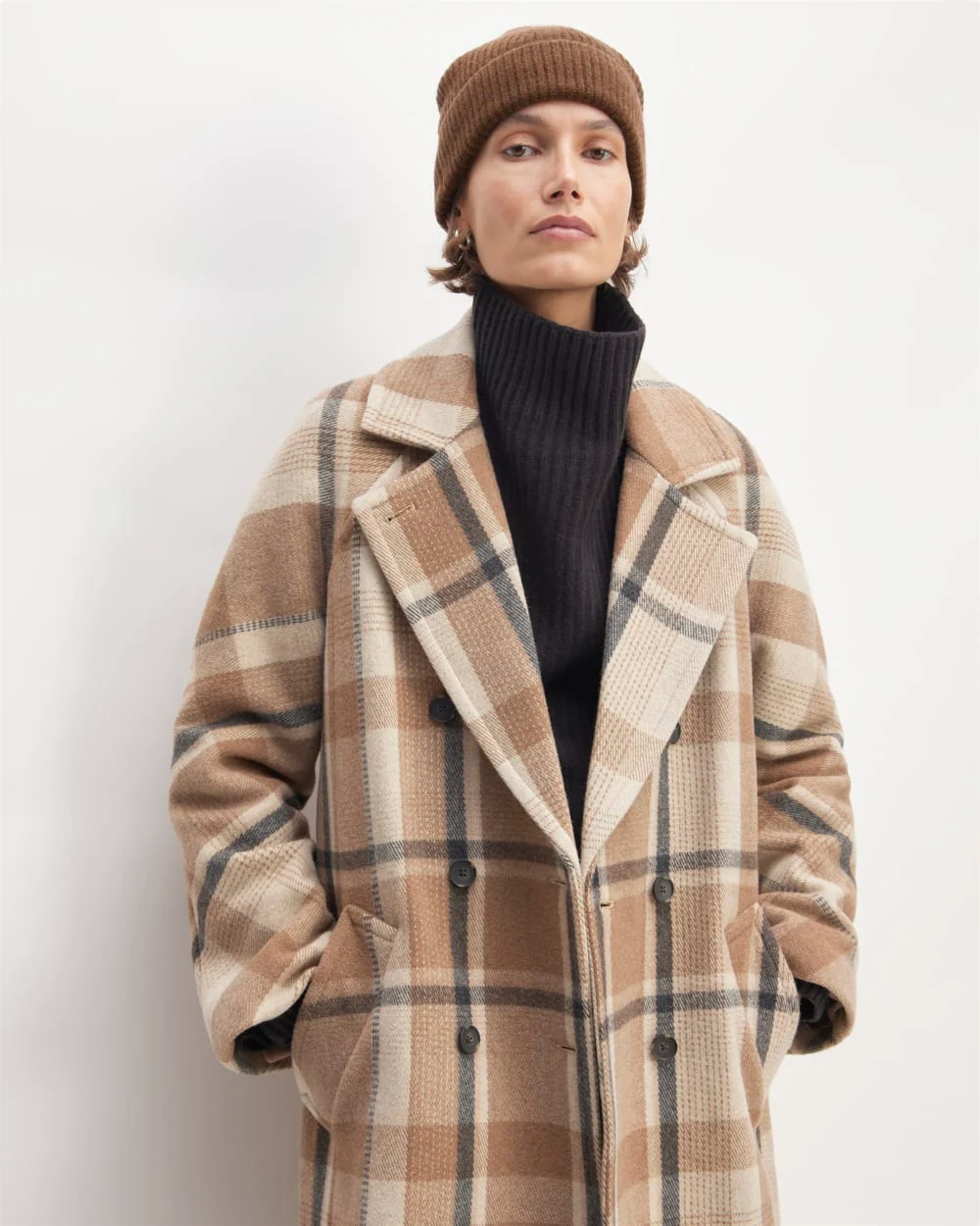 The Cashmere Fine Rib Beanie | Heather Cocoa