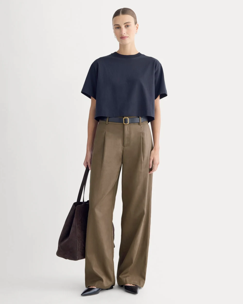 Wide-Leg Trouser in Buttersmooth | Deep Taupe | 30 Inseam