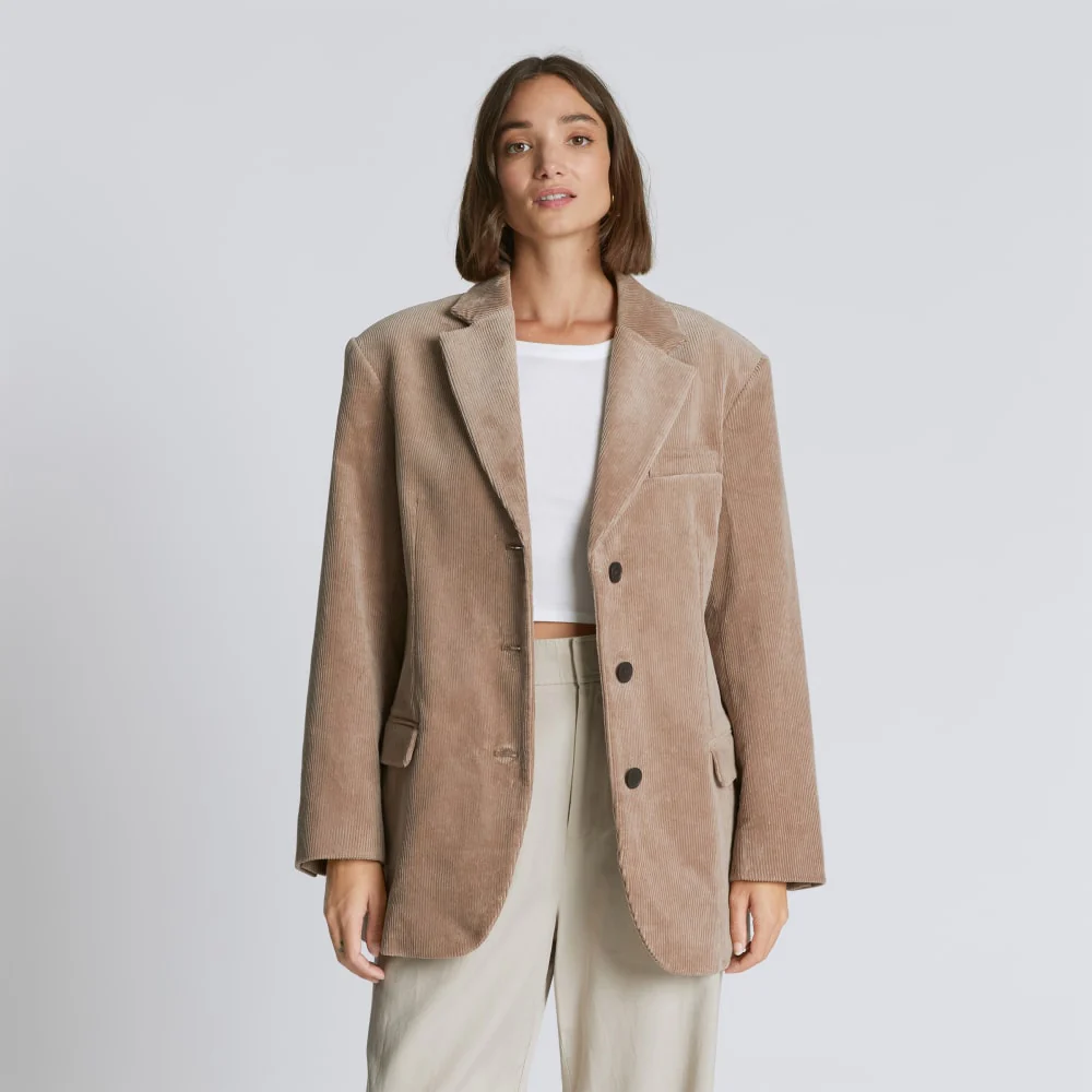 The Corduroy ’80s Blazer | Taupe Grey