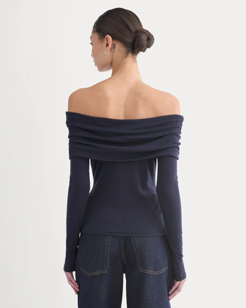 The Off-the-Shoulder Top in Butterluxe | Deep Navy