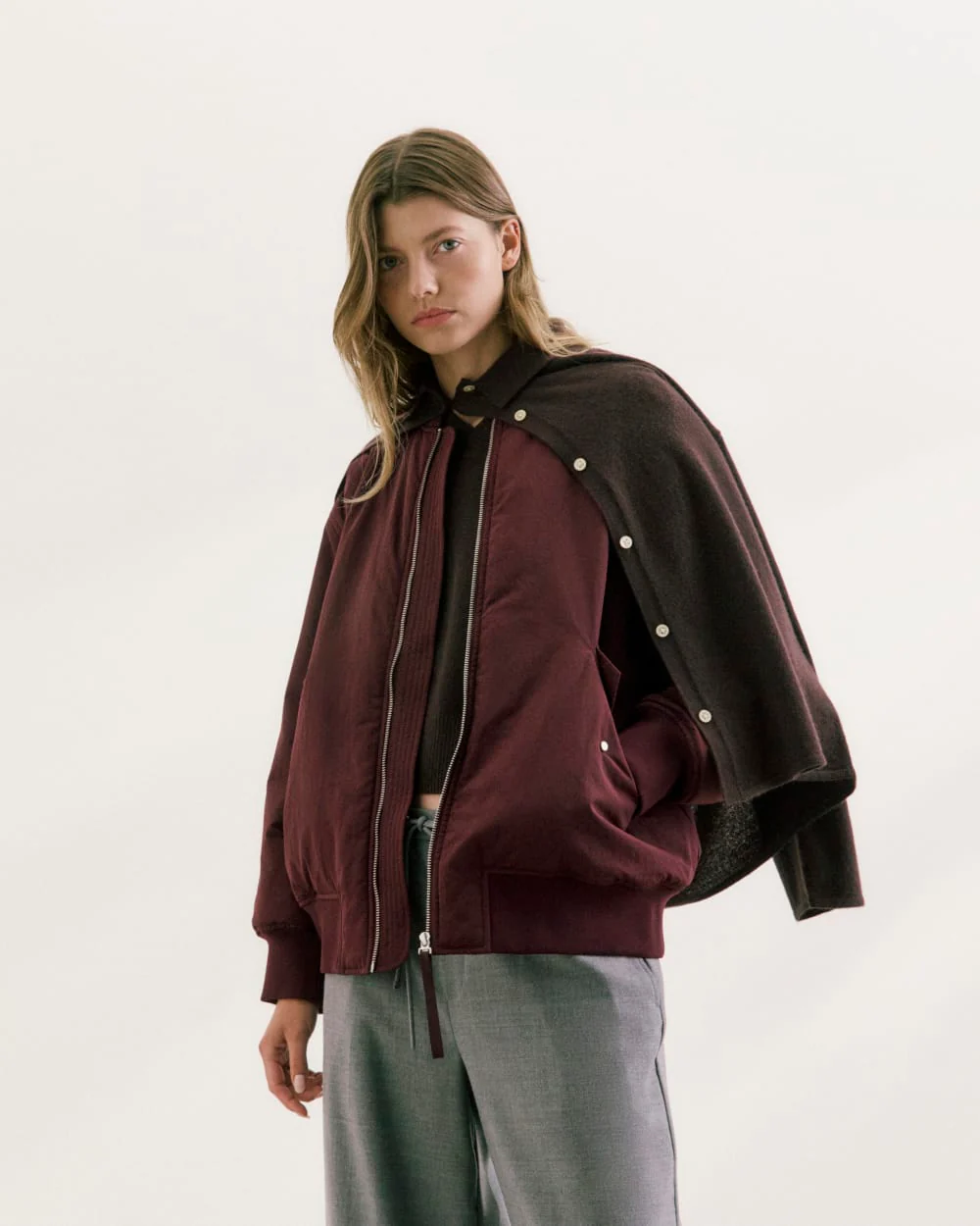 Renew Oversized Puffer Bomber | Deep Plum