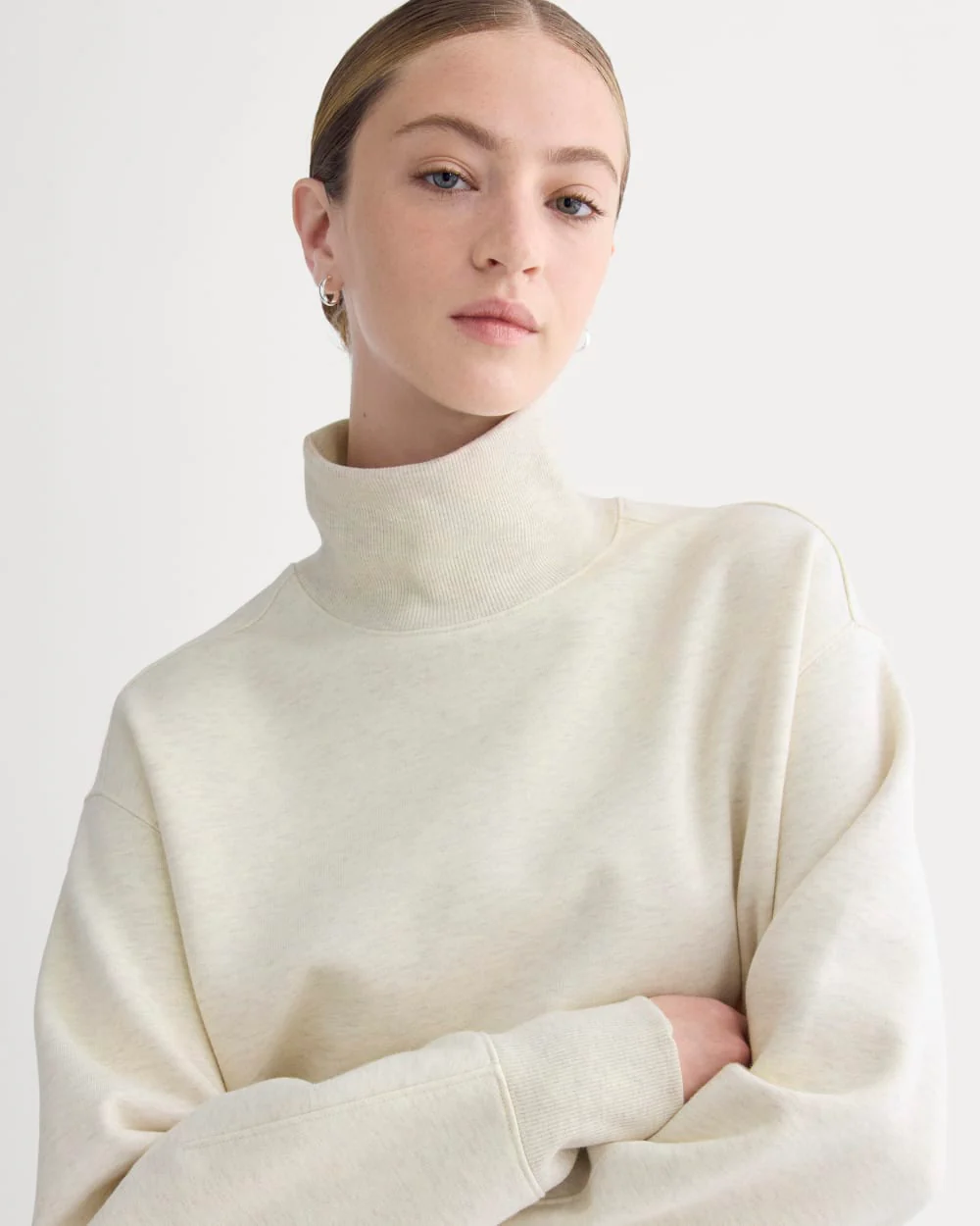 Luxe Fleece Turtleneck | Heathered Oat