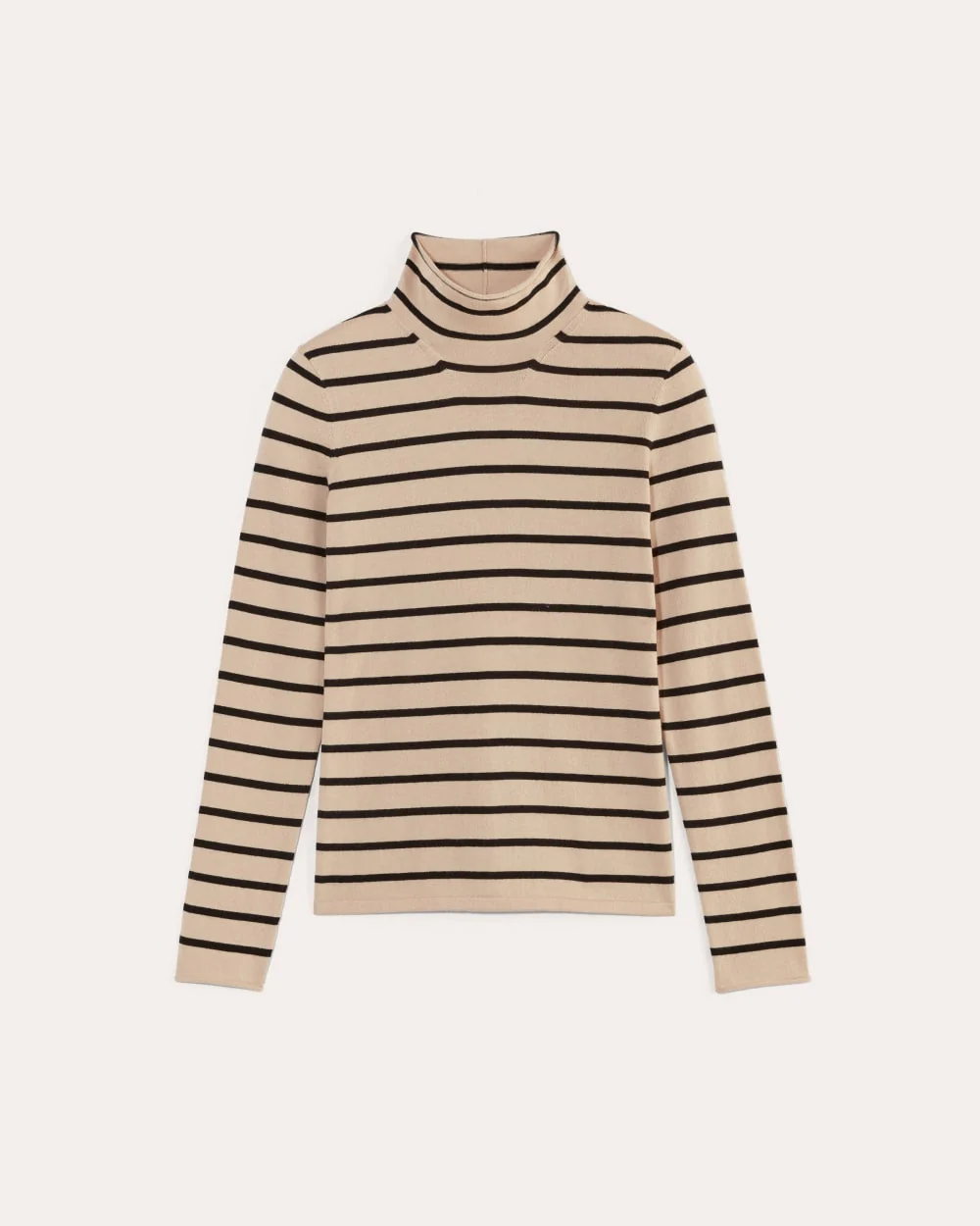 The Funnel Neck in Cotton Cashmere | Powder / Black