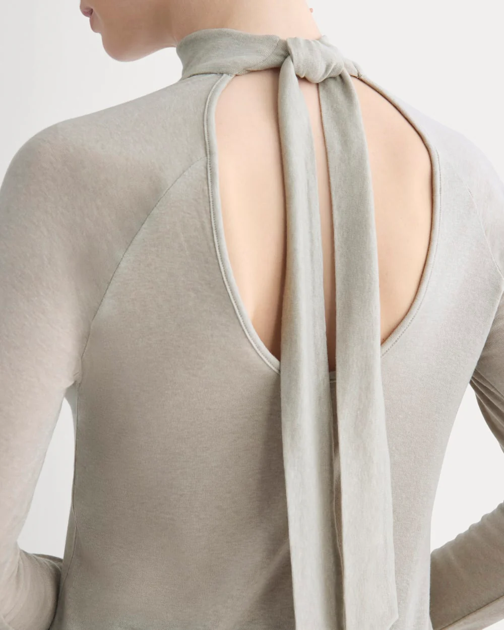 Tie-Neck Top in Butterluxe | Heather Wheat