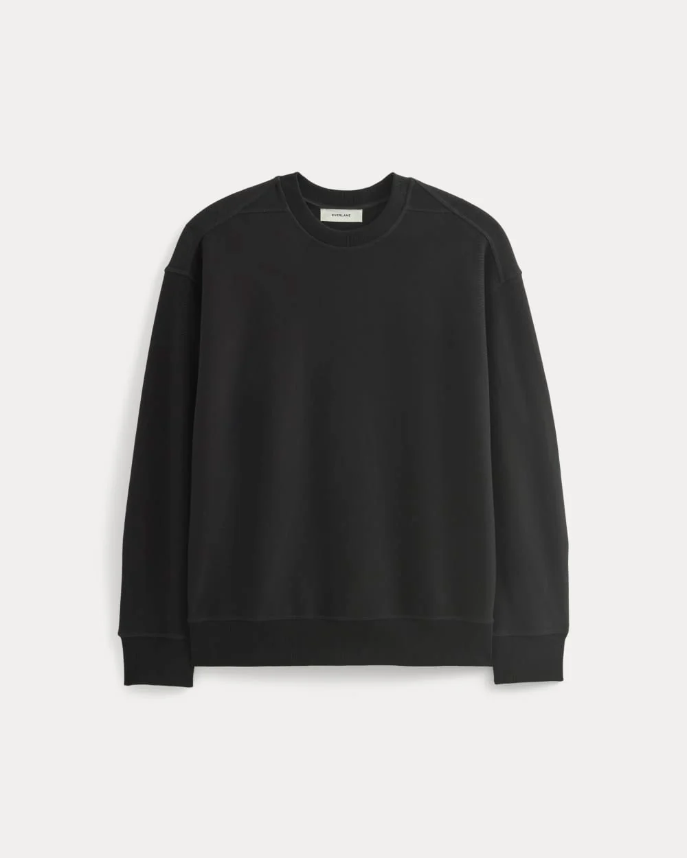 Twill Terry Jacquard Crew Sweatshirt | Black