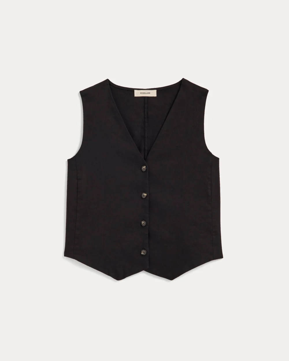 The Vest in Stretch Linen | Black
