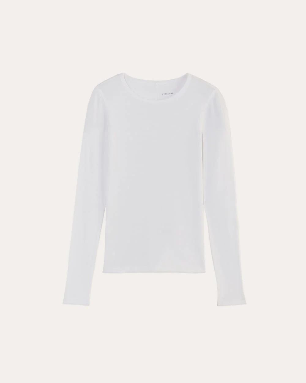 The Luxe Rib Long-Sleeve Crew | White