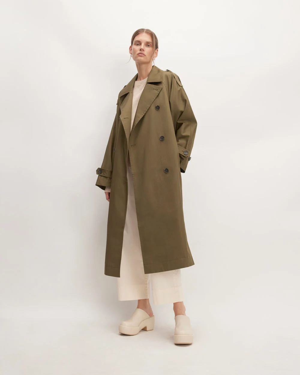 The Cotton Long Trench Coat | Beech