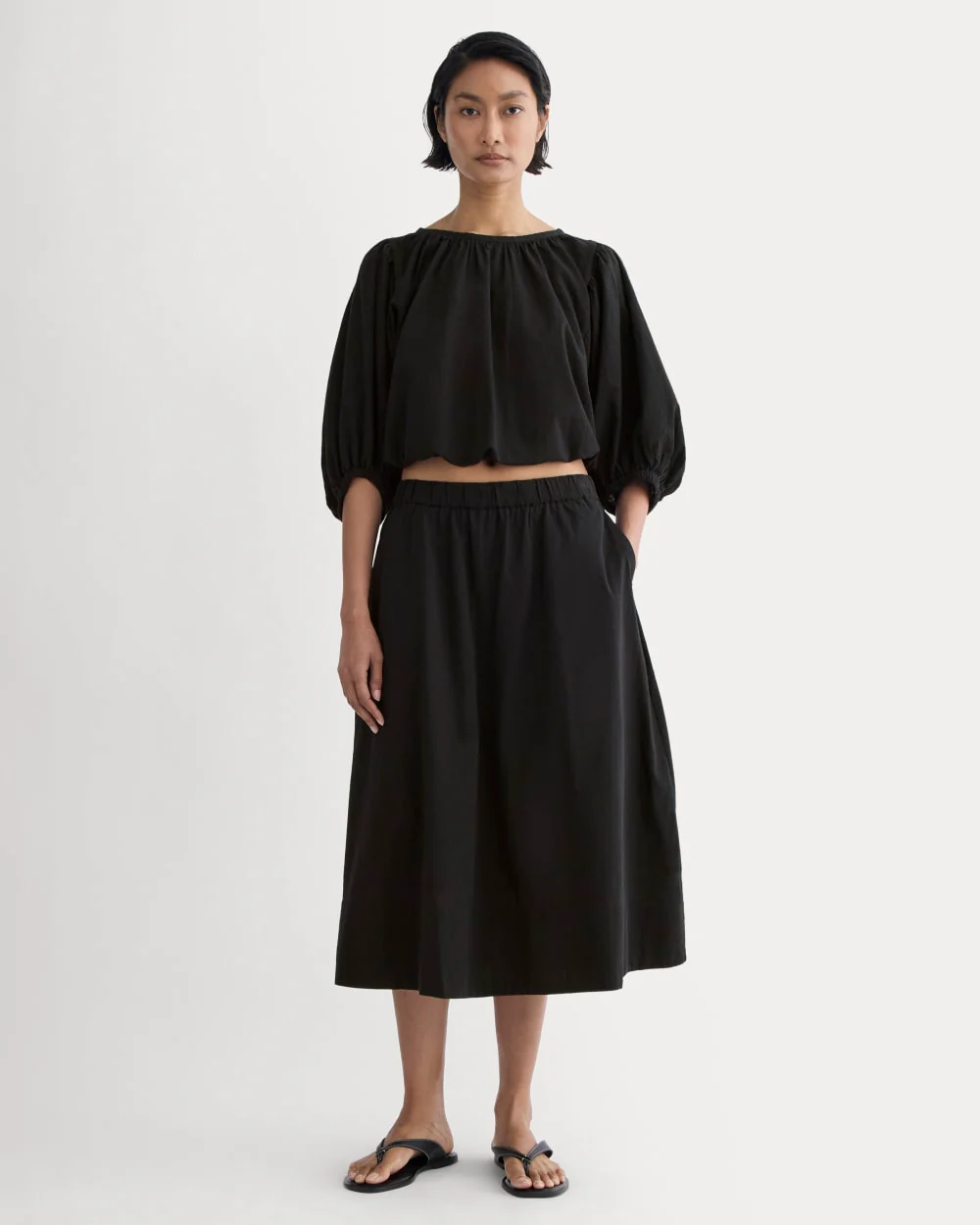The Gauze Tiered Skirt | Black