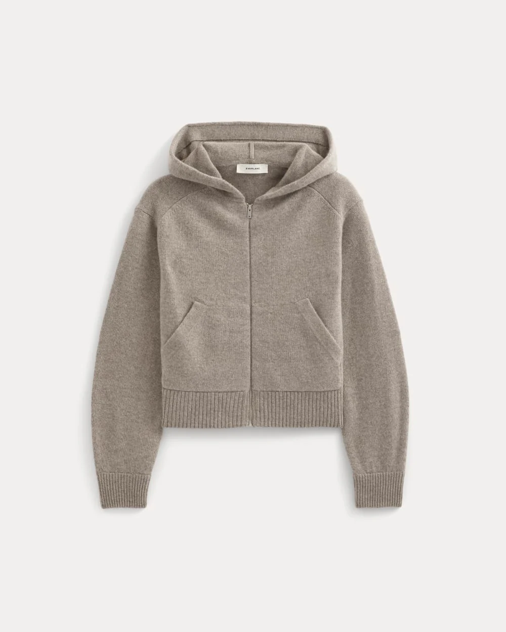Full-Zip Hoodie in Wool Cashmere | Oatmeal