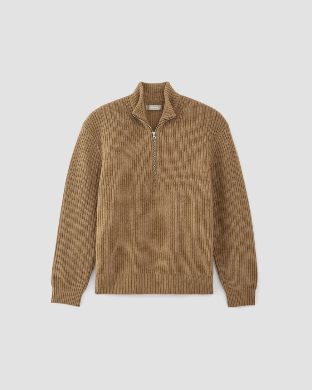 The Felted Merino Half-Zip Sweater | Deep Camel