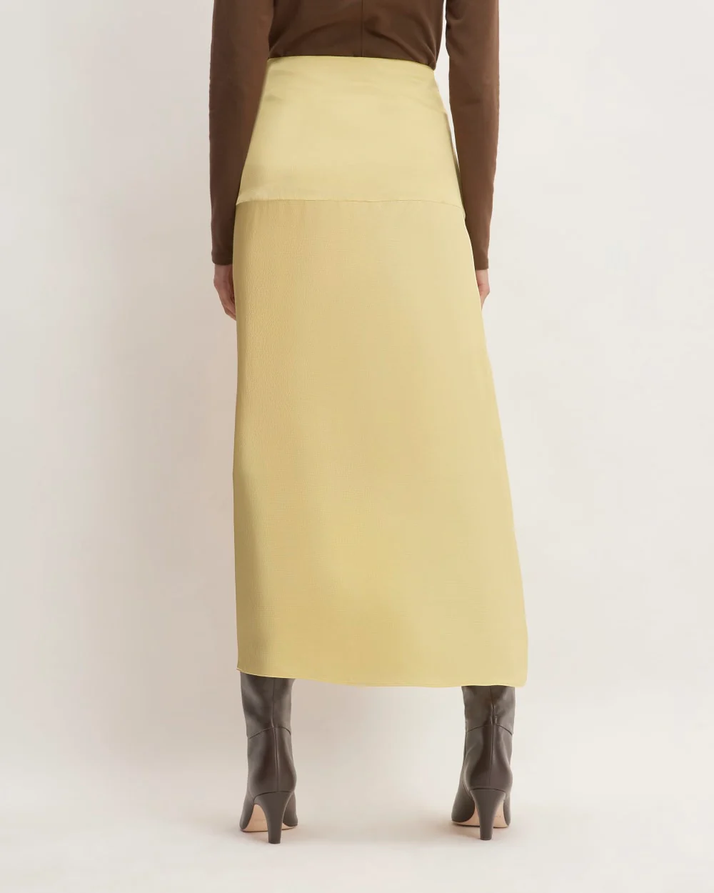 The Hammered Satin Slip Skirt | Raffia