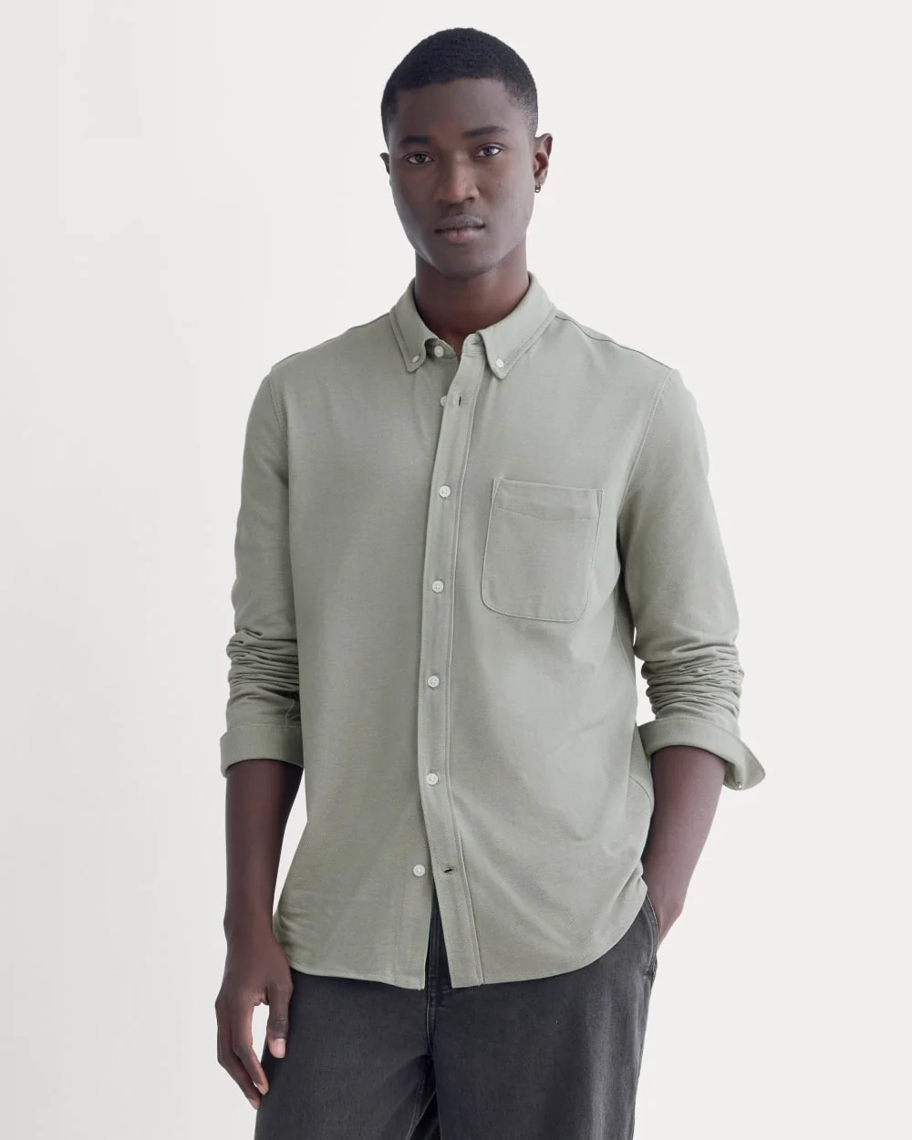 The Startup Shirt | Chambray Deep Lichen Green