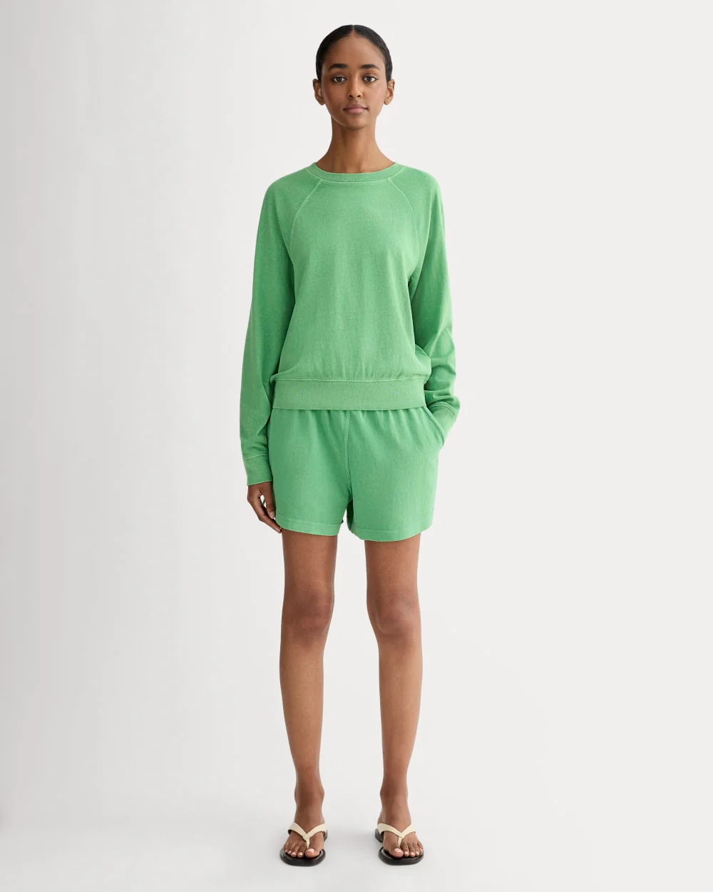 The Off-Duty Long-Sleeve Tee | Green Garment Dye