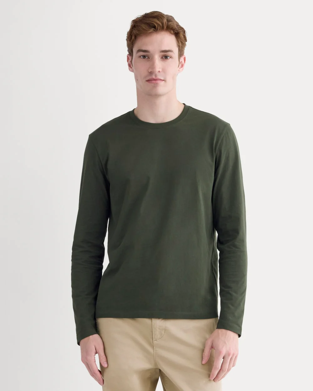 The Essential Organic Long-Sleeve Tee | Dark Green