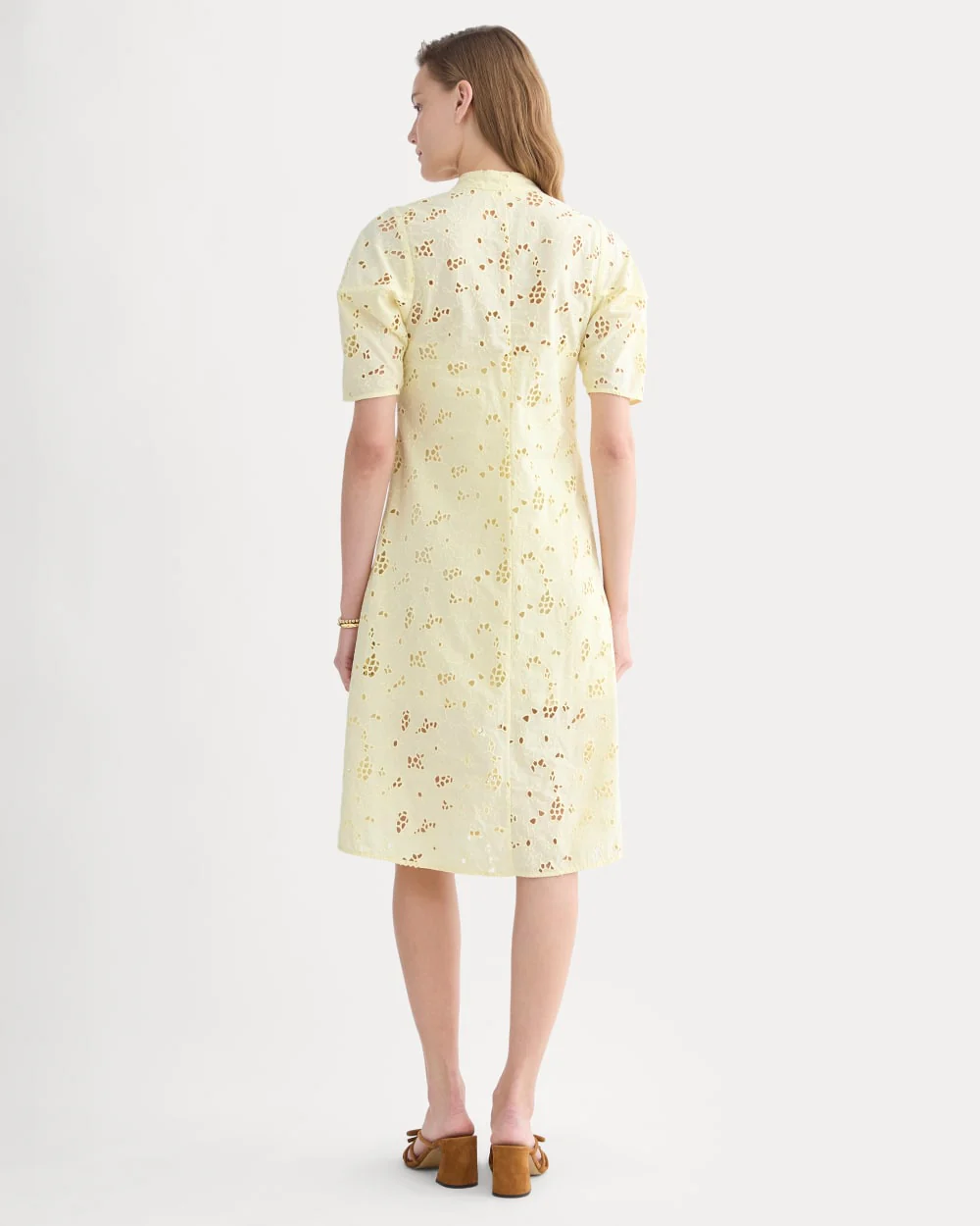 The Eyelet Midi Dress | Light Yellow