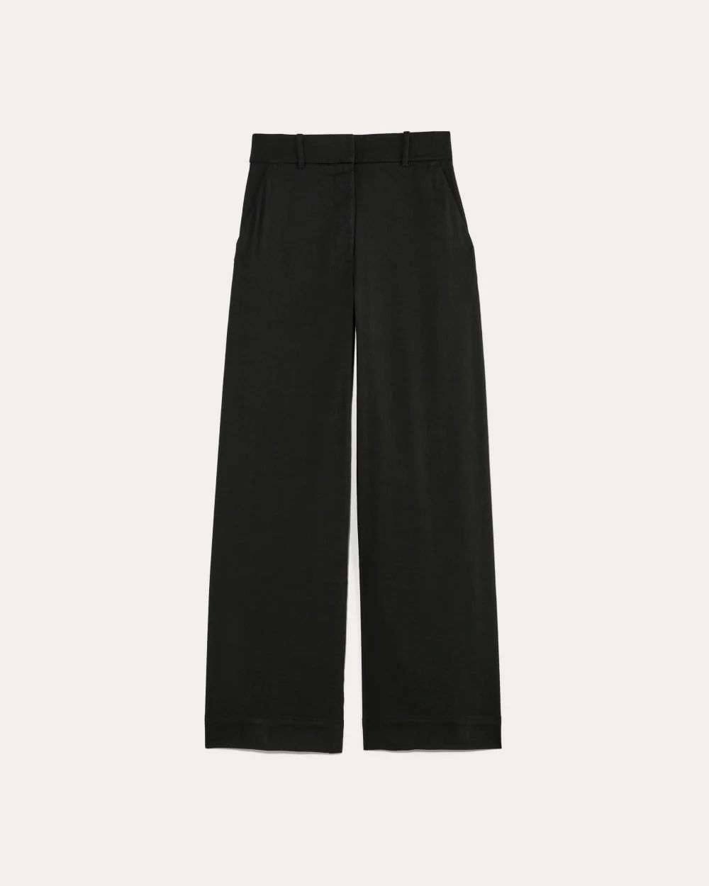 The Wide-Leg Pant in Stretch Linen | Black