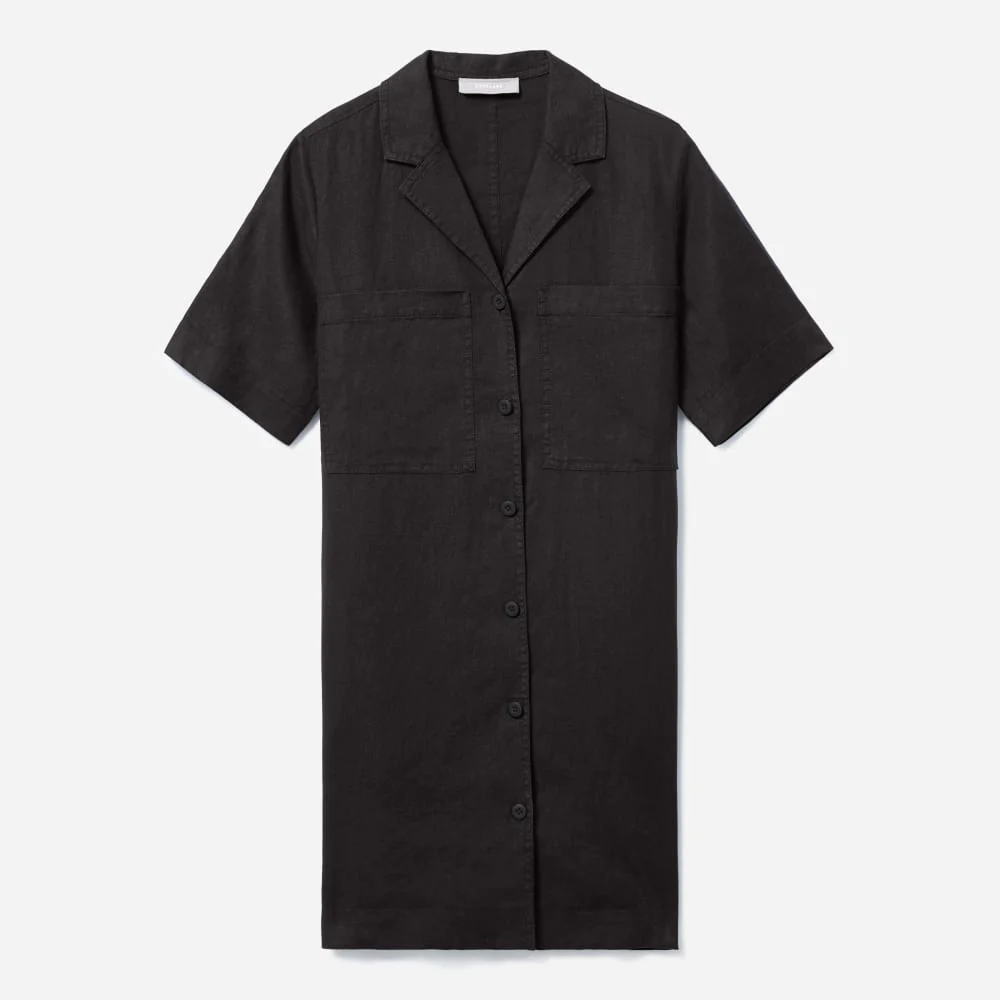The Linen Workwear Dress | Black