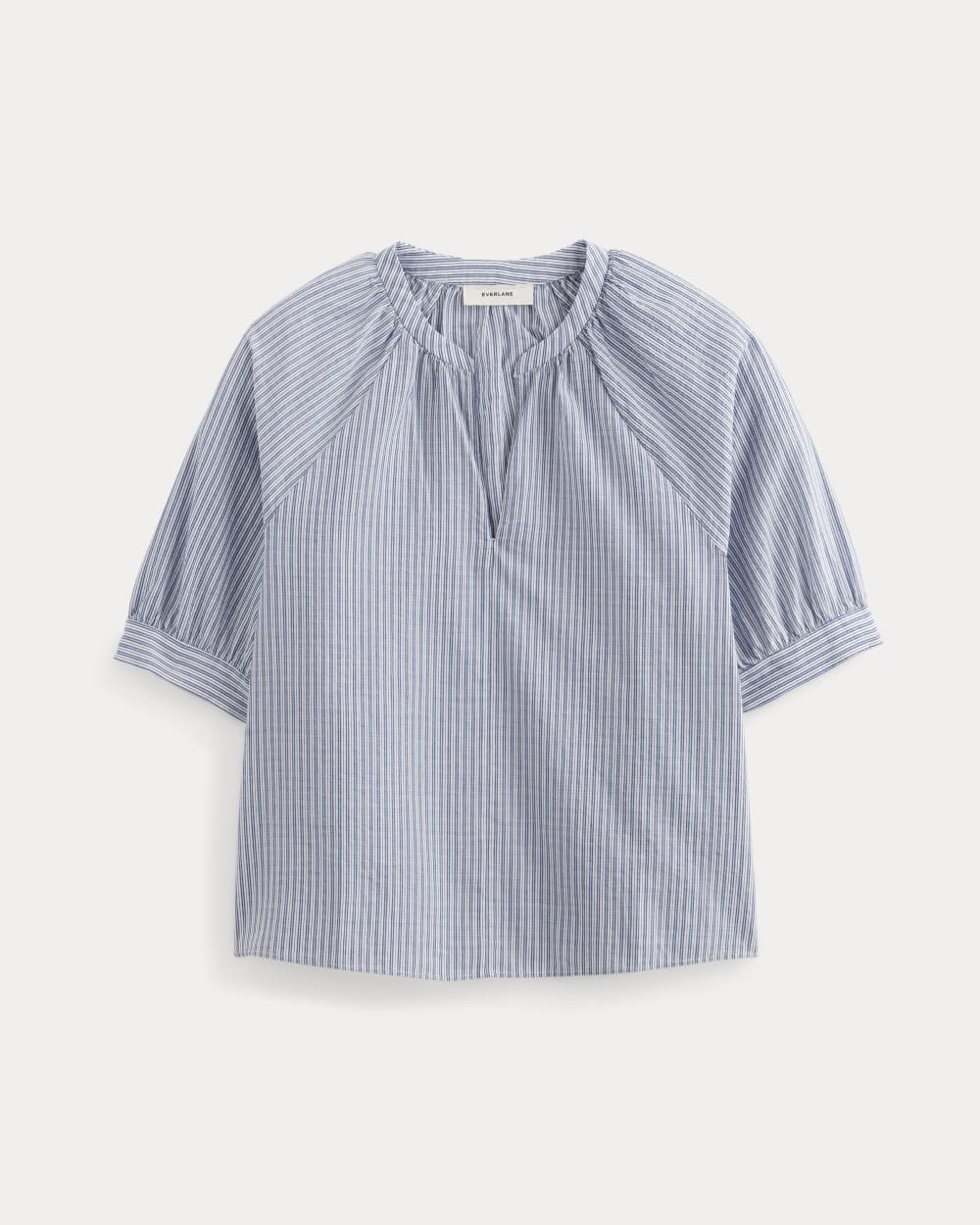 The Gauze Gathered Top | Mazarine Blue / Optic White