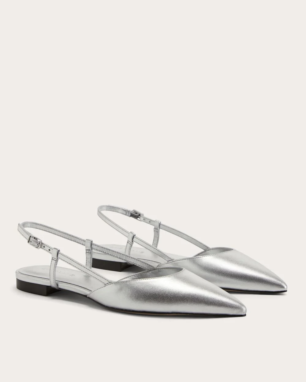 The Studio Slingback Flat | Silver