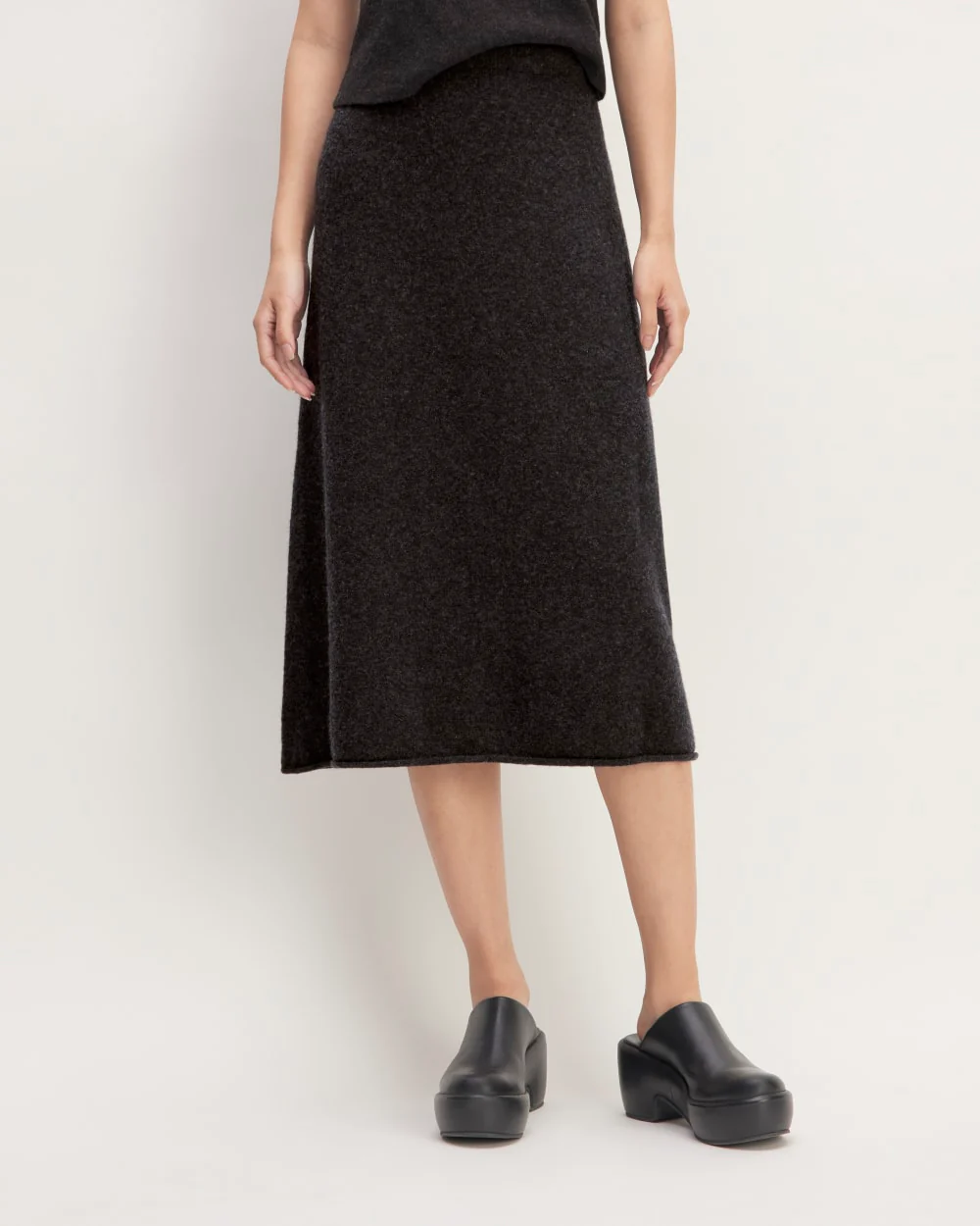 The Cozy-Stretch Skirt | Charcoal