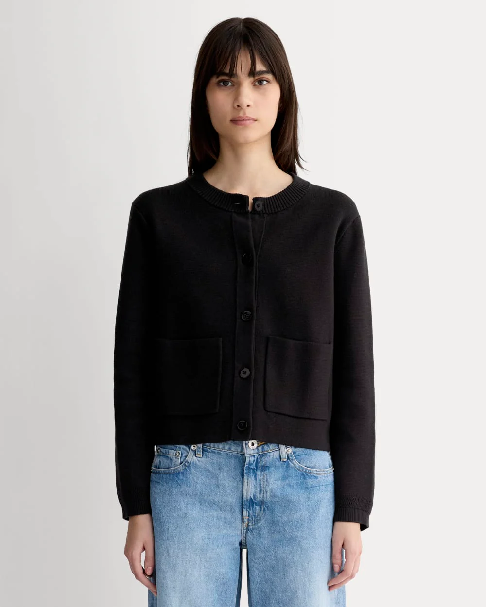The Crew Cardigan in Everyday Cotton | Black