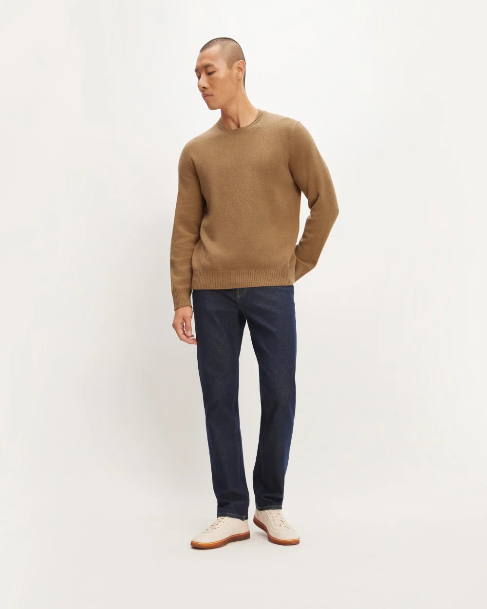 The Premium Merino Crew Neck Sweater | Deep Camel