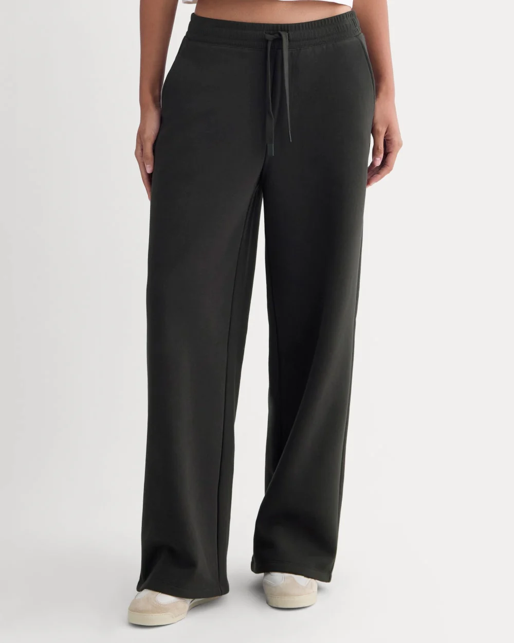 Luxe Fleece Wide-Leg Sweatpant | Black