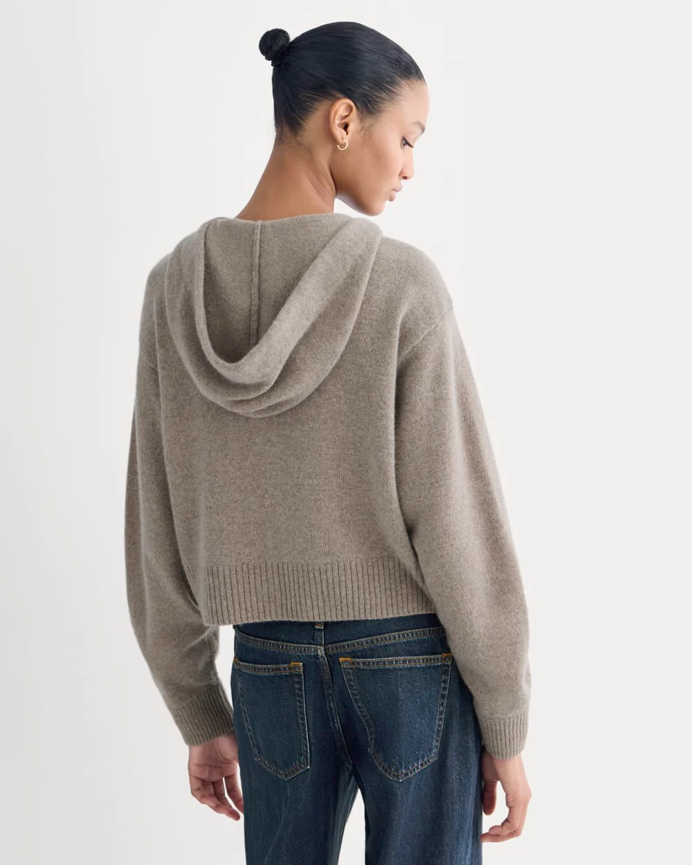 Full-Zip Hoodie in Wool Cashmere | Oatmeal