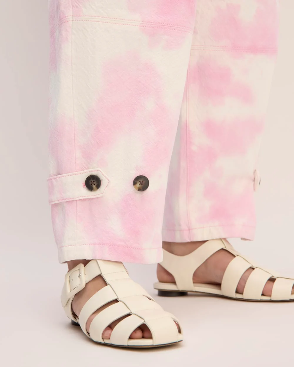 The Everlane x Marques' Almeida Canvas Oversized Barrel Pant | Pink Tie-Dye