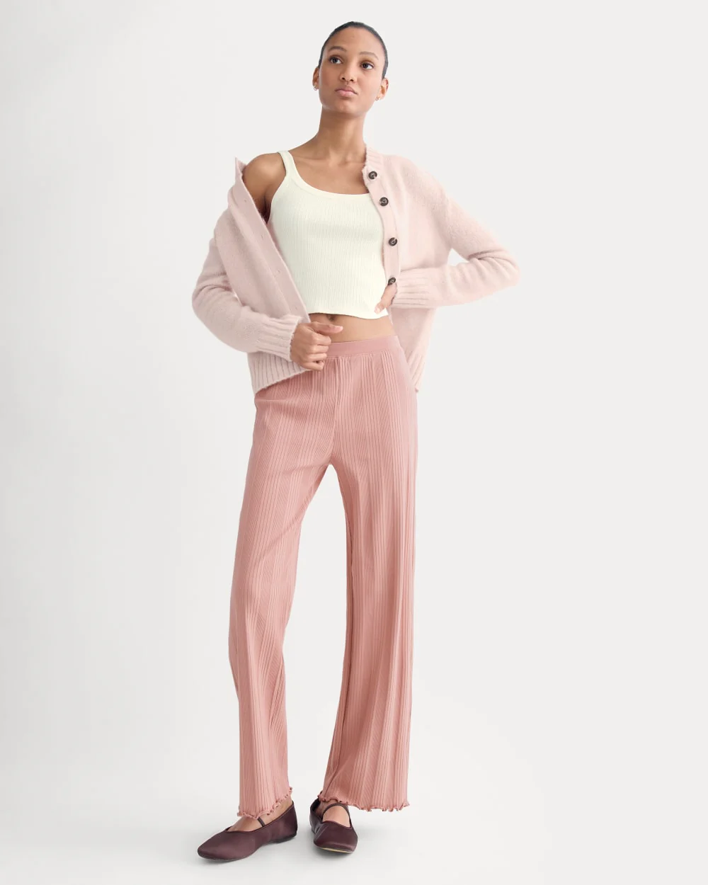Lounge Rib Pant | Ash Rose