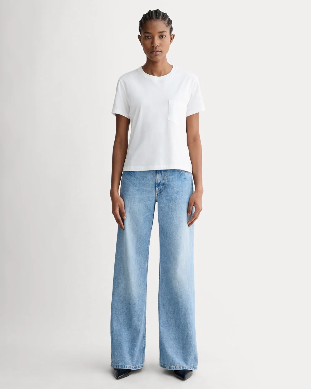 The Box-Cut Tee in Essential Cotton | White | Pocket