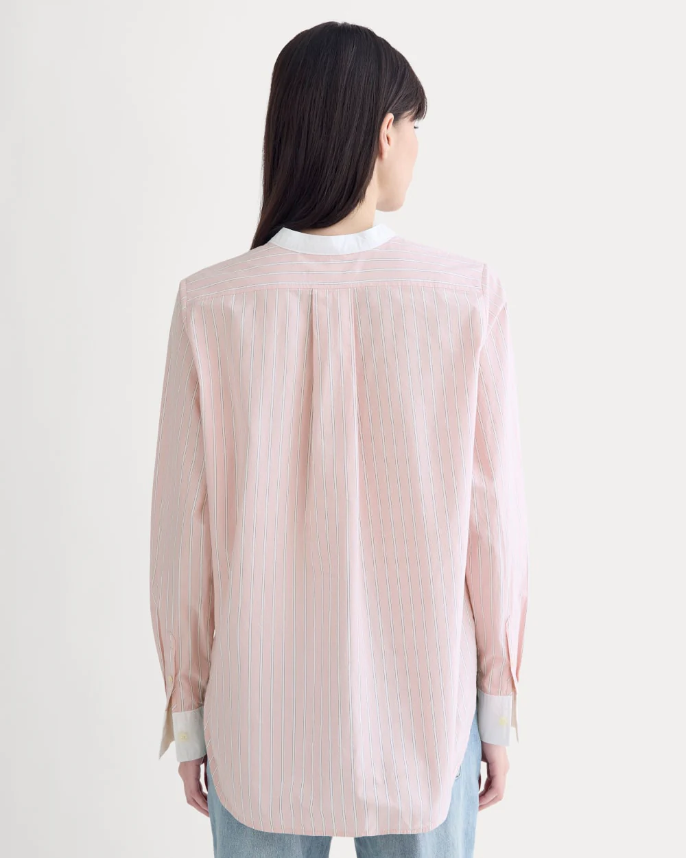 The Oversized Shirt in Ultrasoft Cotton | Pink / White