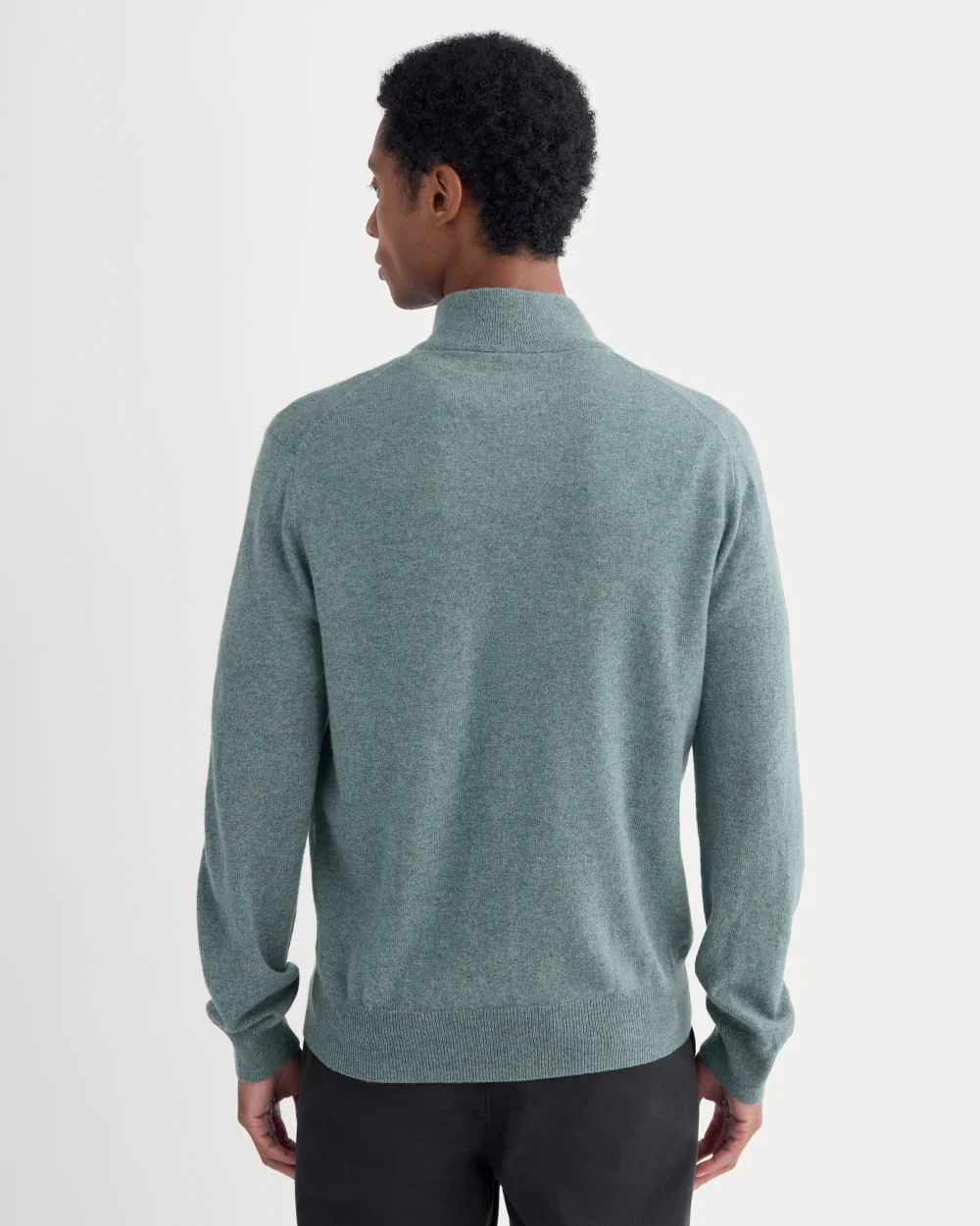 Cashmere Quarter Zip Sweater | Denim Blue