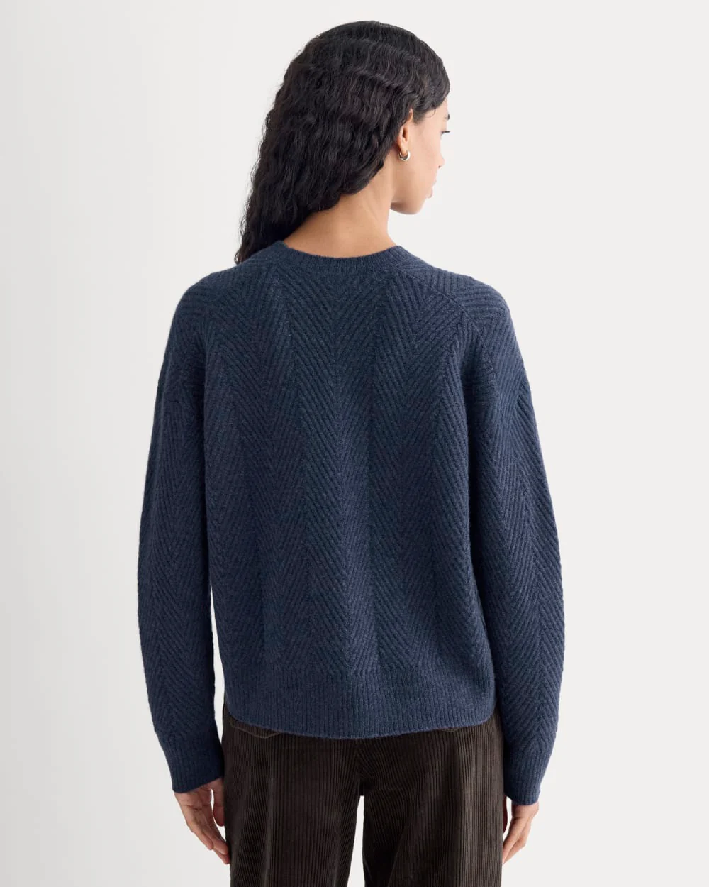 Cashmere Herringbone Sweater | Indigo