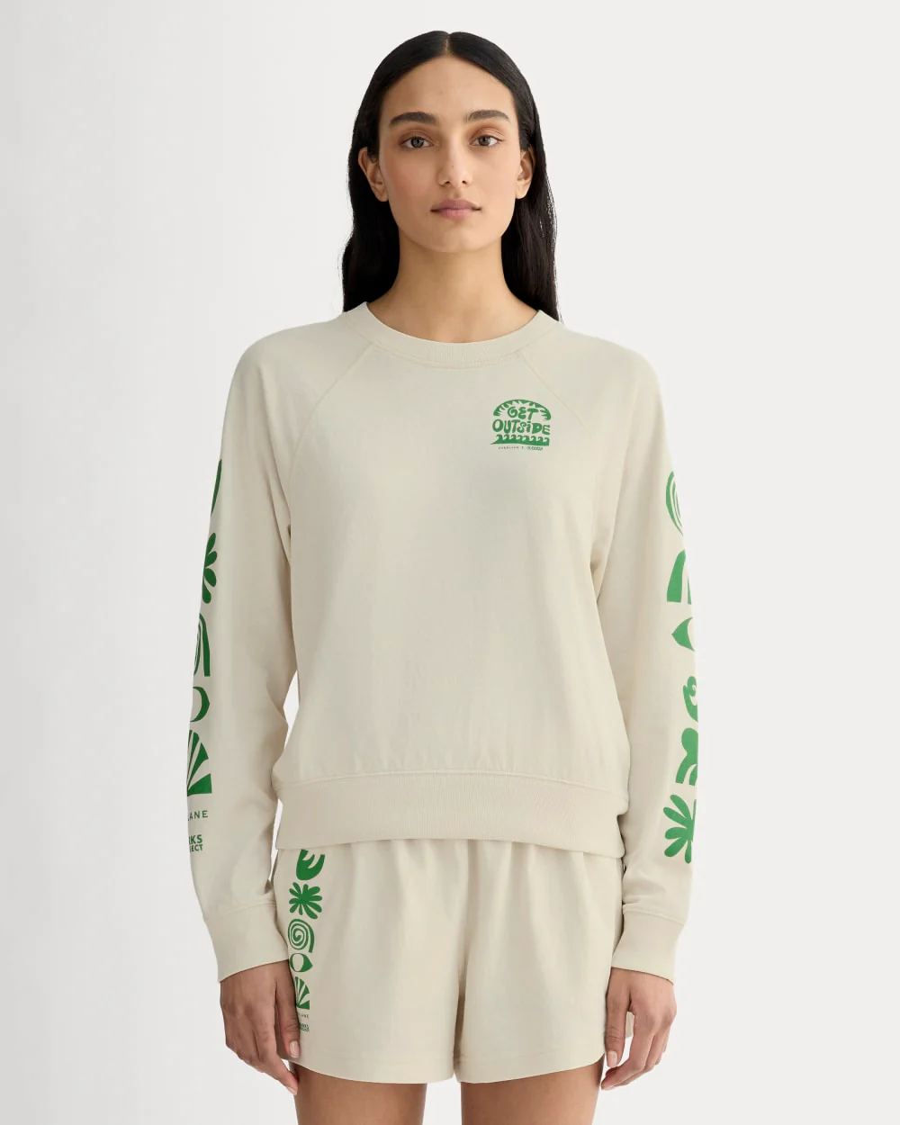 The Everlane x Parks Project Off-Duty Long-Sleeve Tee | Natural / Green
