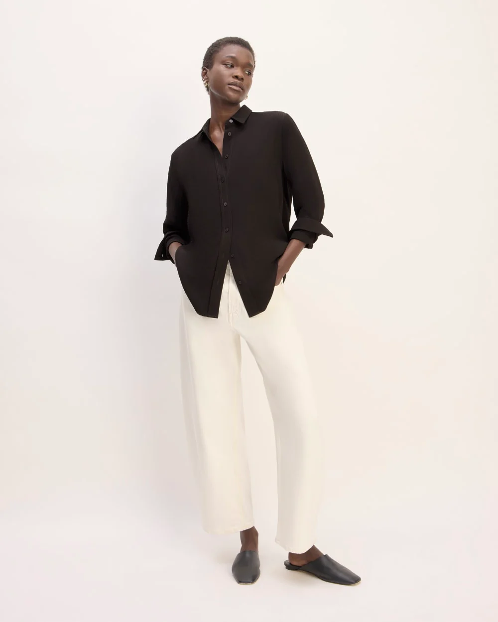 The City Stripe Relaxed Shirt | Black