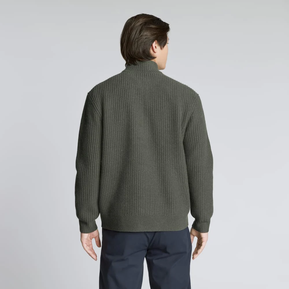 The Felted Merino Half-Zip Sweater | Kambaba