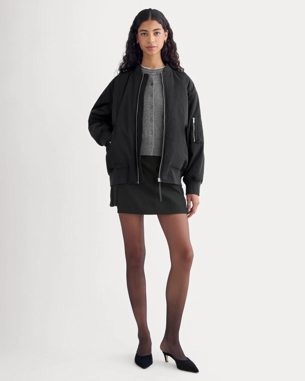 Renew Oversized Puffer Bomber | Black