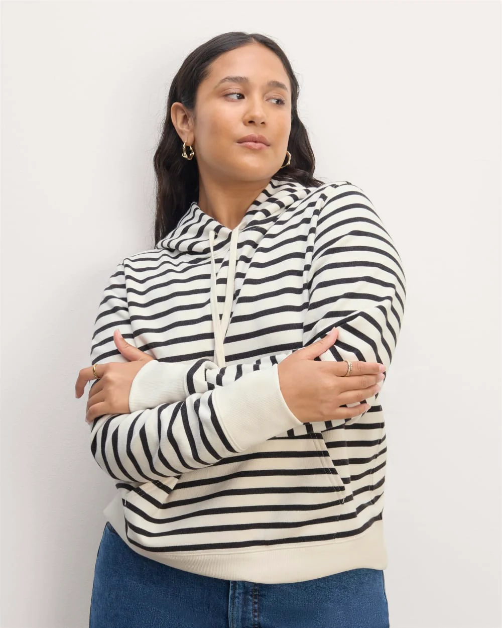 The Off-Duty Terry Hoodie | Bone / Black