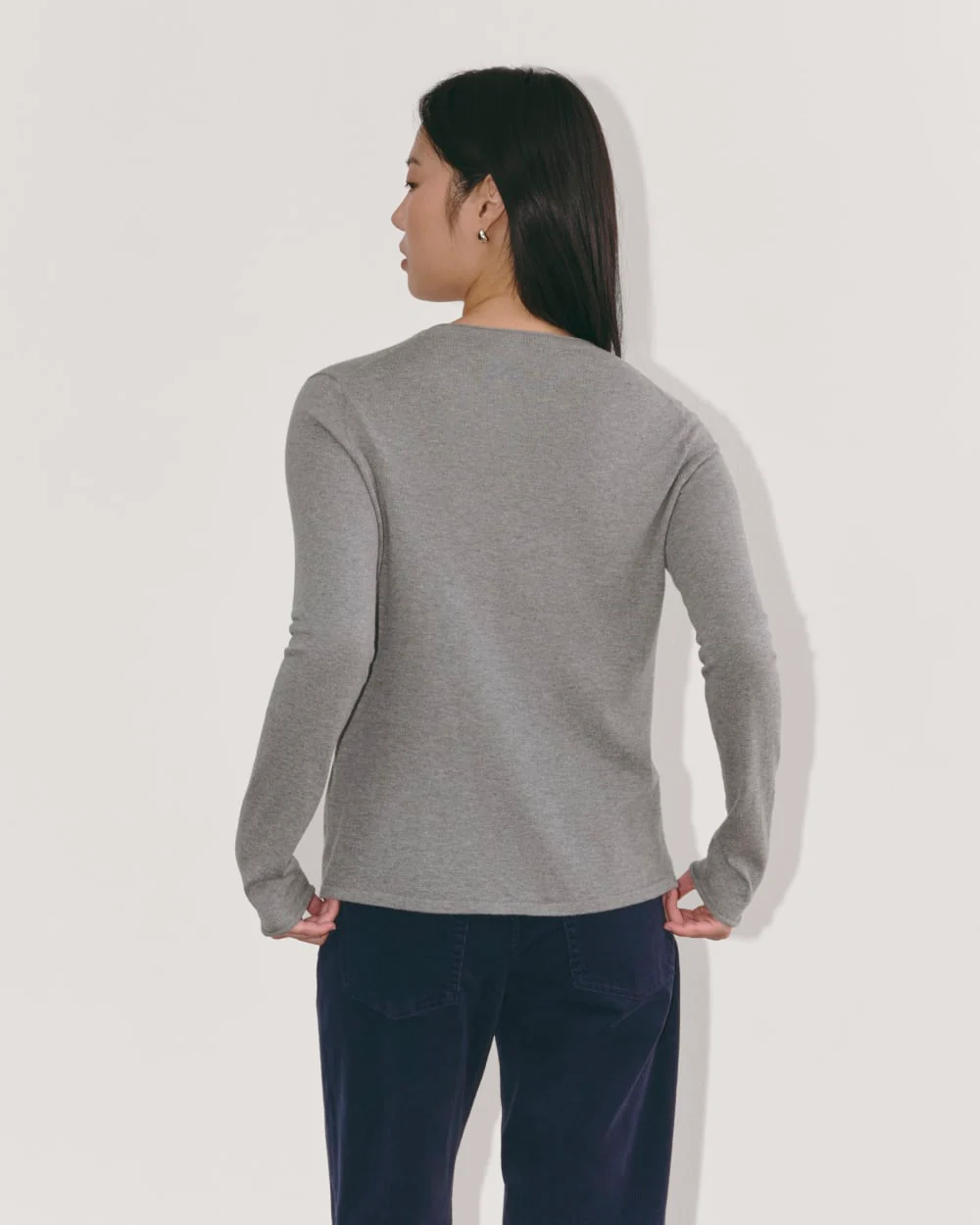 The Crew in Cotton Cashmere | Heather Charcoal