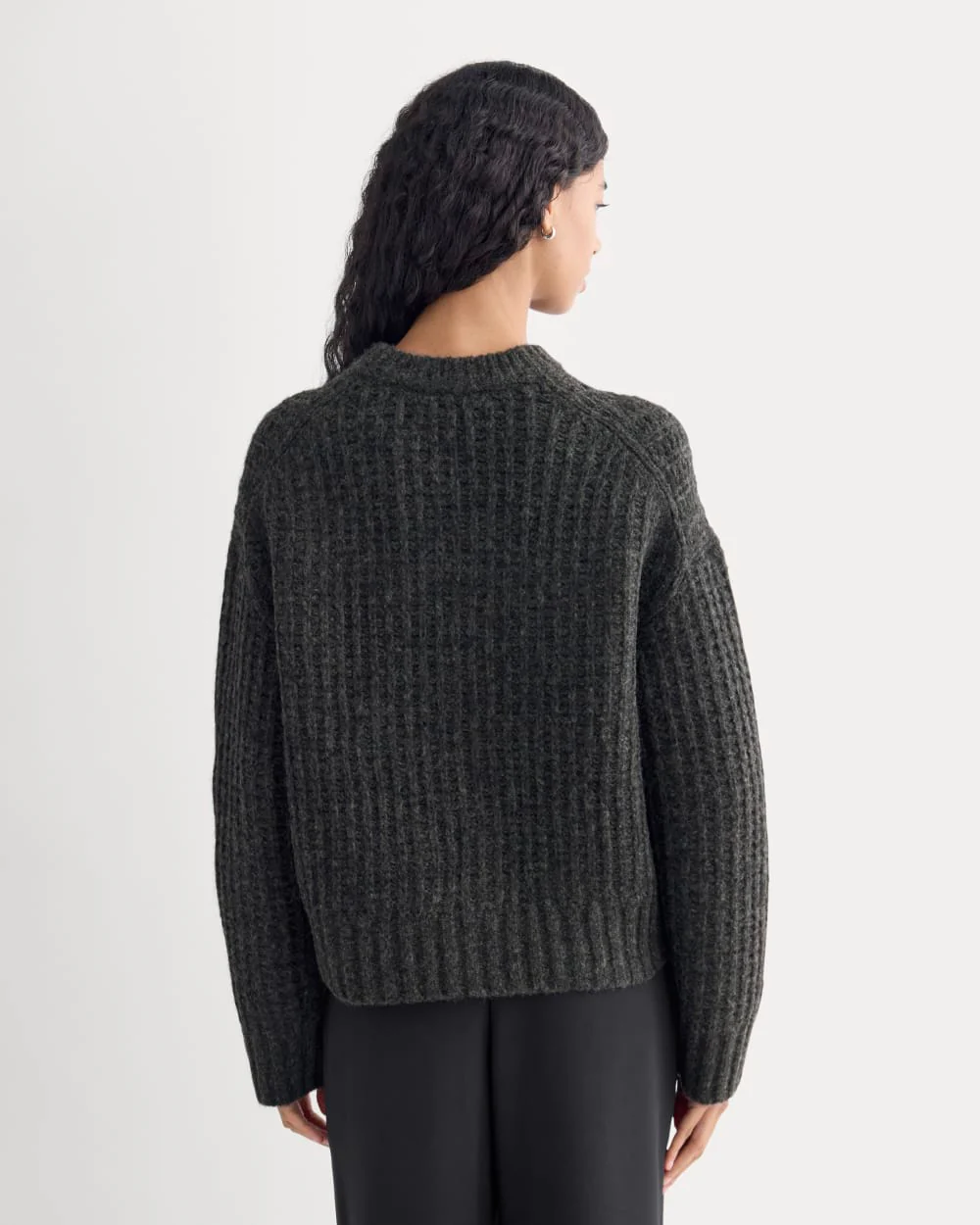 Waffle Sweater in Cloud | Heathered Soot