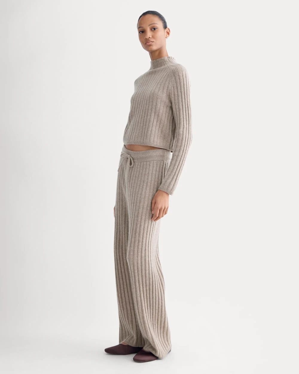 Straight-Leg Pant in Wool Cashmere | Oatmeal
