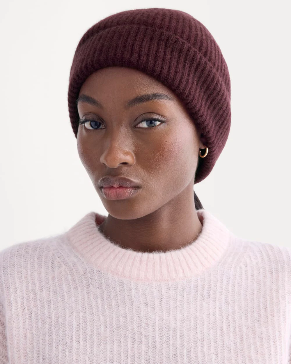 The Cashmere Ribbed Beanie | Wine