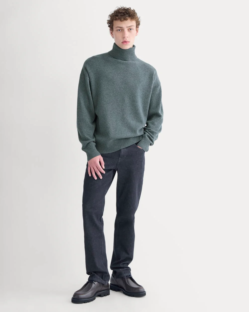 Luxe Merino Relaxed Turtleneck | Heather Midnight Navy