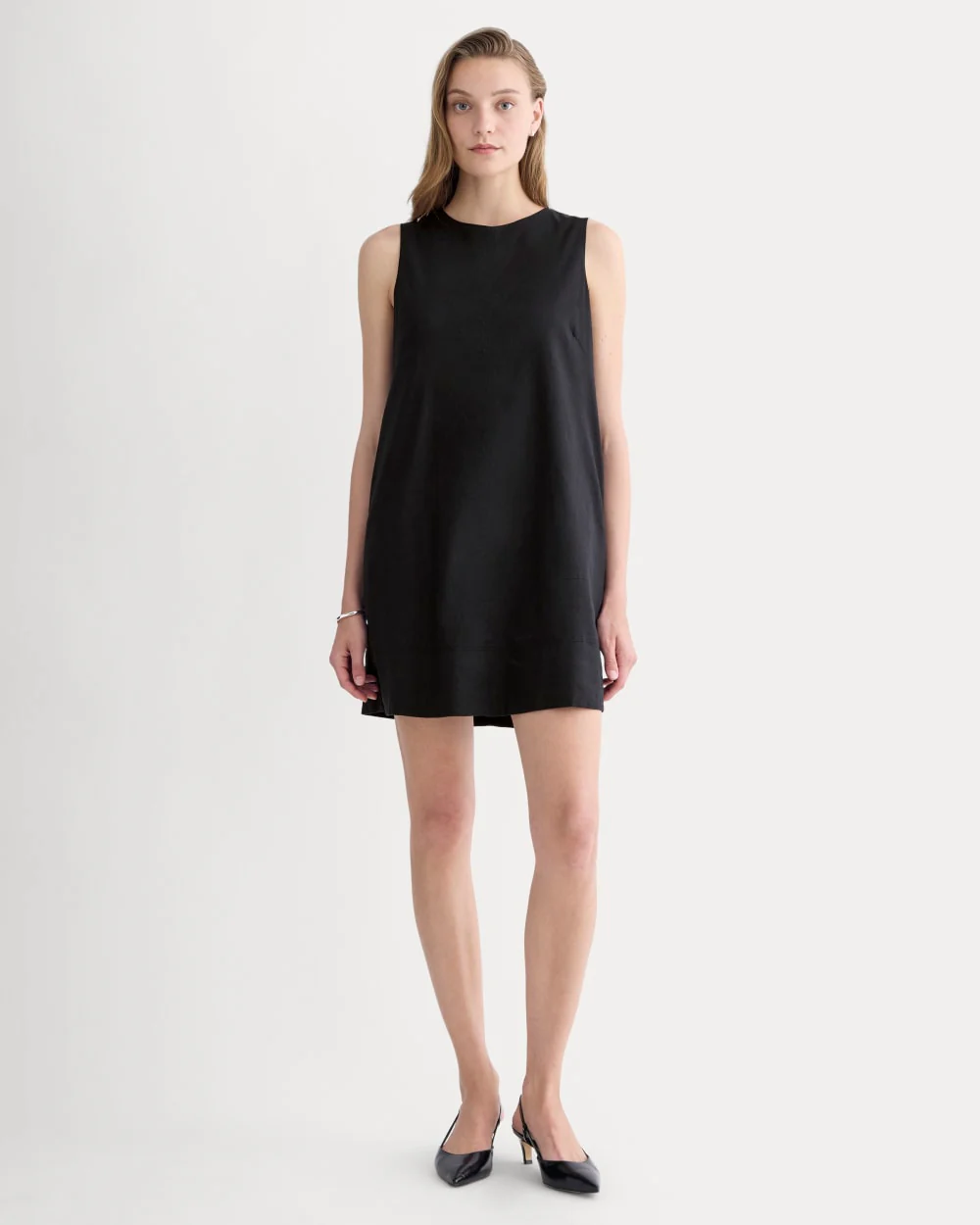 The Shift Dress in Stretch Linen | Black