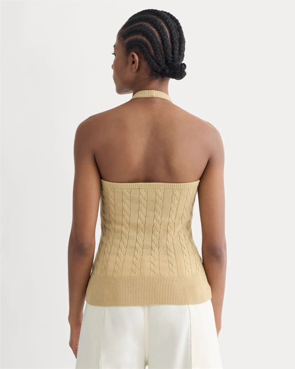 The Cable Halter in Cotton Cashmere | Classic Khaki