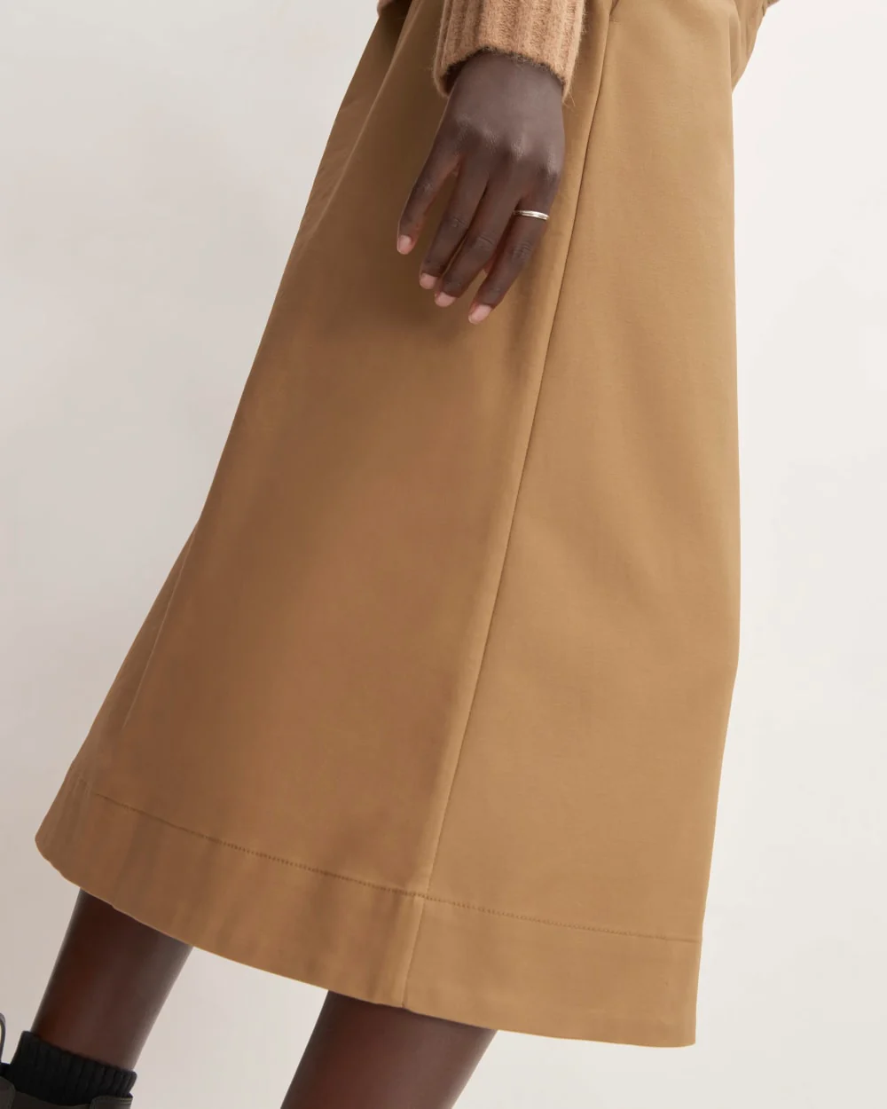 The Structured Cotton A-Line Skirt | Toasted Coconut