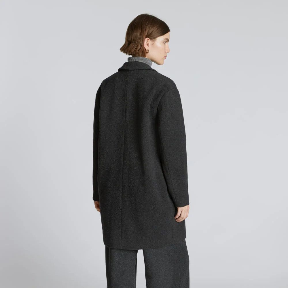 The Italian ReWool® Cocoon Coat | Heathered Black